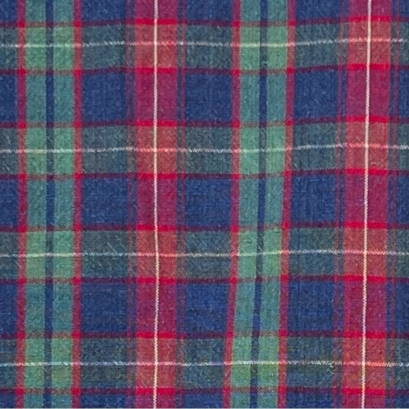 Vintage NorthCrest Plaid Distressed Flannel Mens LARGE Pocket Fall Button Shirt - Picture 6 of 8